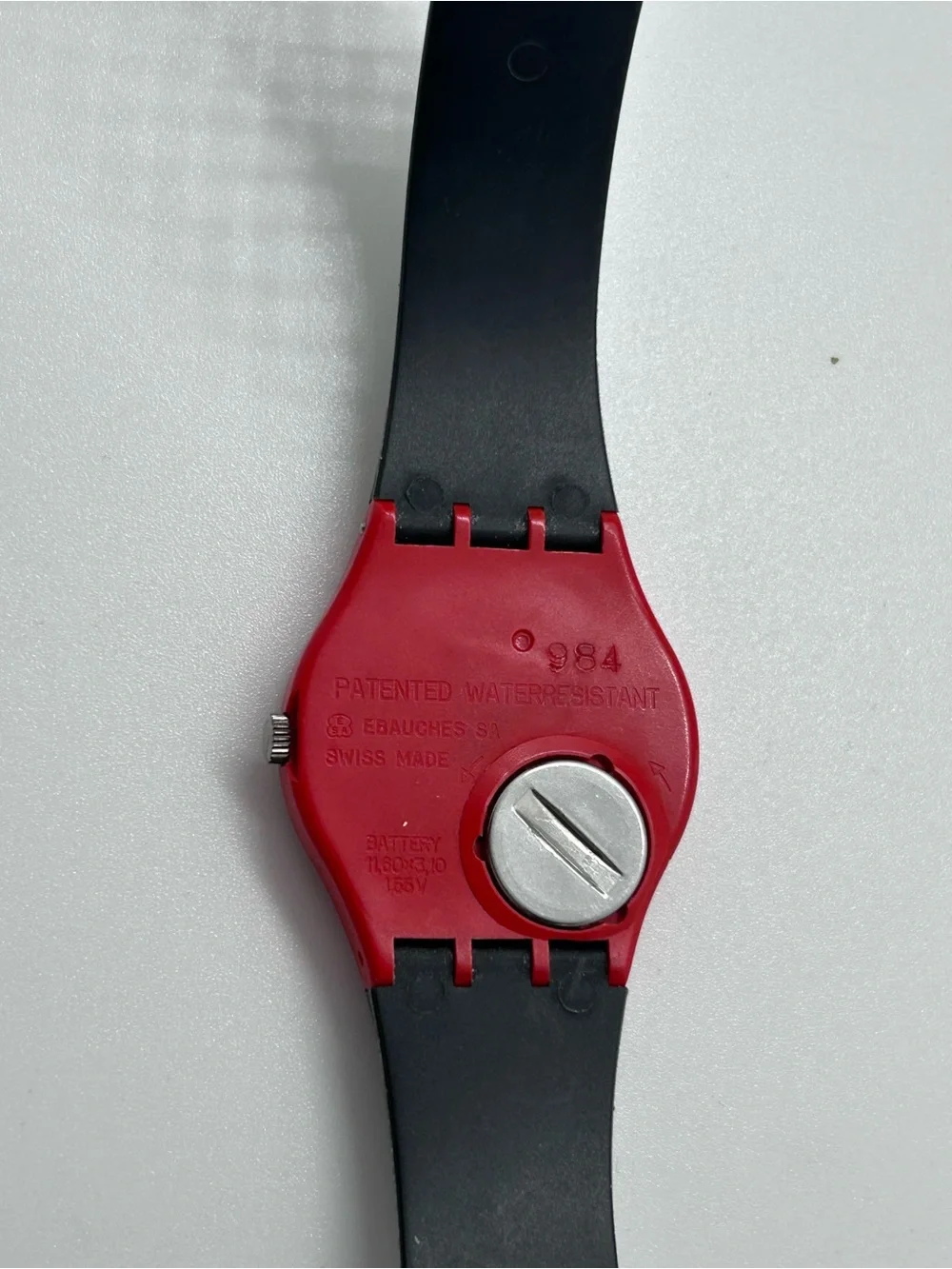 Vintage Swatch Red and Black Quartz Watch